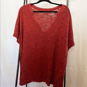 Red Oversized Free People T-shirt